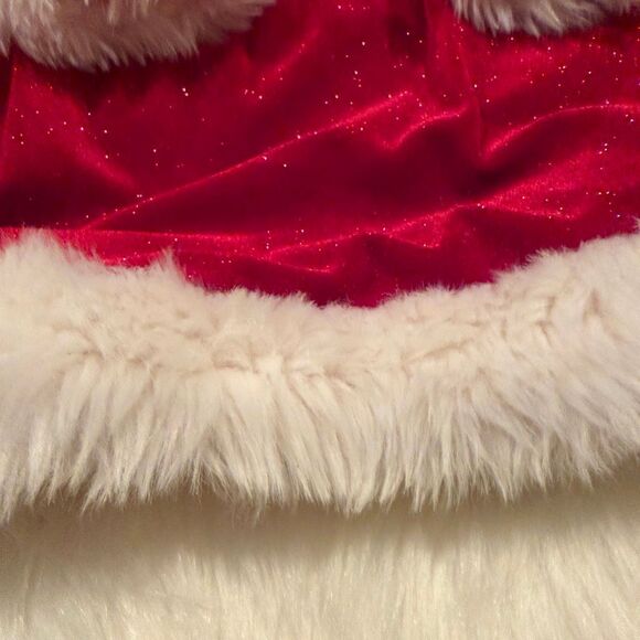 Bonnie Jean Toddler Girls Velvet Present Bow Santa Dress 4T Preowned Christmas - Picture 4 of 8